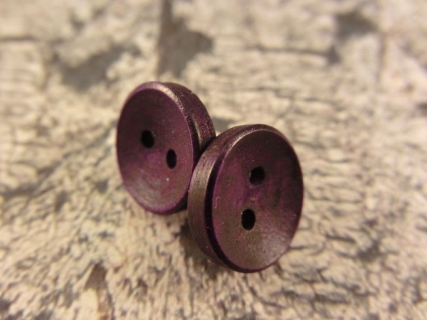 Rustikale Natur Holz Knopf Ohrstecker Button Roh